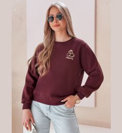 Снимка на Bluza damska oversize z haftem CHERSOFT śliwkowa Dstreet