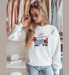 Снимка на Bluza damska oversize z haftem DOGSWEETY biała Dstreet