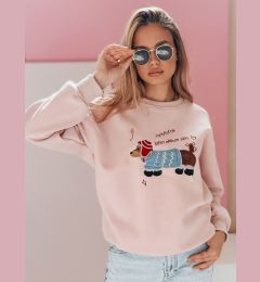 Снимка на Bluza damska oversize z haftem DOGSWEETY różowa Dstreet