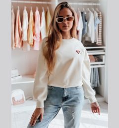Снимка на Bluza damska oversize z haftem serc MONLOVE ecru Dstreet