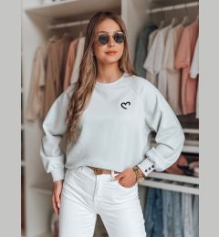 Снимка на Bluza damska oversize z haftem serc MONLOVE niebieska Dstreet