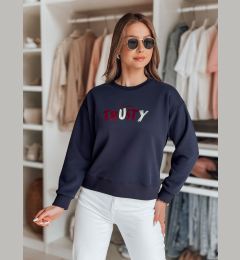 Снимка на Bluza damska oversize z haftem SOFTRUS granatowa Dstreet