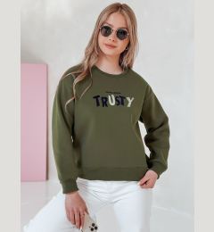 Снимка на Bluza damska oversize z haftem SOFTRUS zielona Dstreet