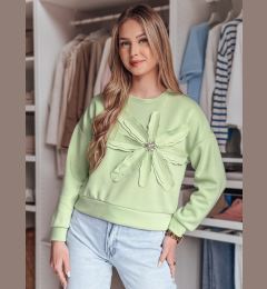Снимка на Bluza damska oversize z kwiatem PETITKA miętowa Dstreet