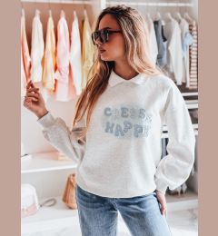 Снимка на Bluza damska oversize z nadrukiem HAPIRES szara Dstreet