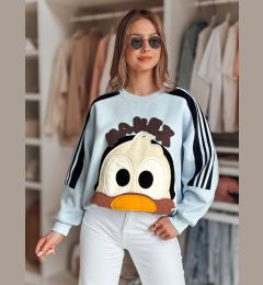 Снимка на Bluza damska oversize z naszywkami CUTE MAKEX niebieska Dstreet