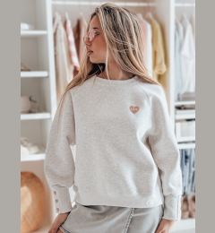 Снимка на Bluza damska oversize z sercami LOVELISA szara Dstreet