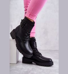 Снимка на Boto Дамски топли кожени боти Black Silvor