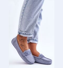 Снимка на Boto Модни дамски велурени мокасини Blue Rabell