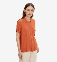 Снимка на Brick women's shirt with short sleeves Tom Tailor - Women