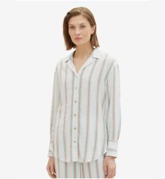 Снимка на Brown and White Ladies Striped Linen Shirt Tom Tailor - Ladies