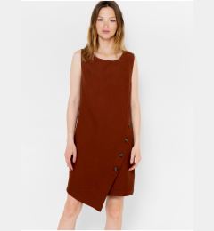 Снимка на Brown Asymmetrical Dress with Decorative Buttons CAMAIEU - Women