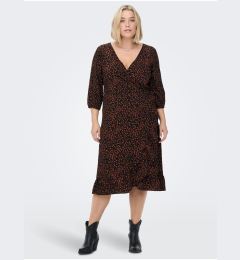 Снимка на Brown-black women's wrap dress ONLY CARMAKOMA Lux Lea - Women's