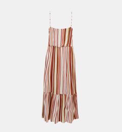 Снимка на Brown-cream striped midi dress ONLY Louisa - Women's