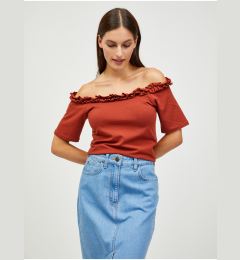 Снимка на Brown crop top with open shoulders Pieces Leah - Women's