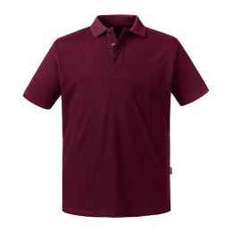 Снимка на Burgundy Men's Polo Shirt Pure Organic Russell