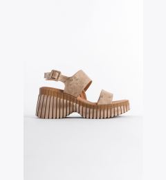 Снимка на Capone Outfitters Genuine Leather Denim Double Strap Wedge Heel Women Sandals