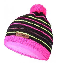 Снимка на Children's hat Cap 34 black/neon pink