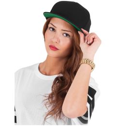 Снимка на Classic 5 Panel Snapback Cap Black/Green