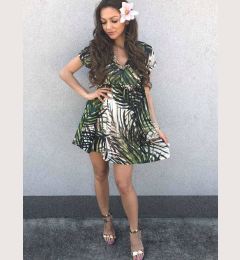 Снимка на Cocomore Boutqe dress with beige green floral motif