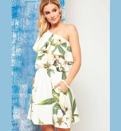 Снимка на Cocomore Boutqe floral dress with carmen ecru neckline