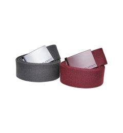 Снимка на Colorful Canvas Belt with Buckle 2-Pack Bordeaux/Charcoal