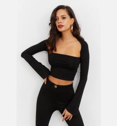 Снимка на Cool & Sexy Women's Black Windowed Crop Blouse B1905