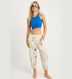 Снимка на Cool & Sexy Women's Ecru Patterned Linen Shalwar Trousers K1253