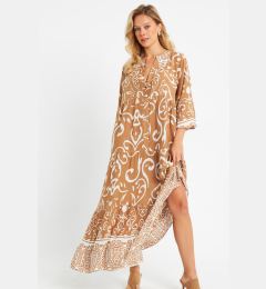 Снимка на Cool & Sexy Women's Patterned Loose Maxi Dress Camel Q981