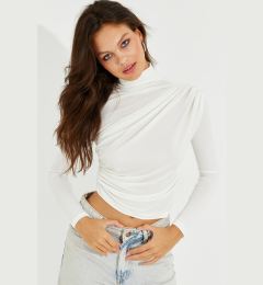 Снимка на Cool & Sexy Women's White Draped Blouse