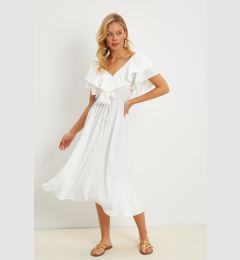 Снимка на Cool & Sexy Women's White Front Back V Flounce Dress KS113
