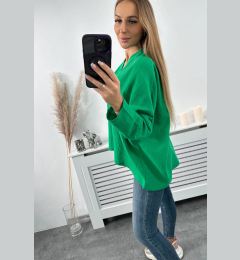 Снимка на Cotton blouse with rolled up sleeves green
