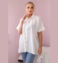 Снимка на Cotton ecru shirt with short sleeves