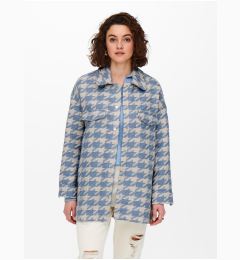 Снимка на Cream-Blue Plaid Shirt Jacket ONLY Johanna