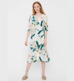 Снимка на Cream floral wrap midi dress VERO MODA Oline - Women's