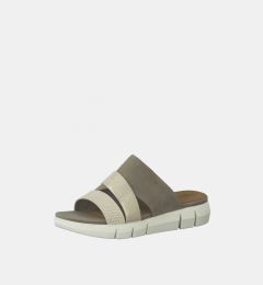 Снимка на Cream-grey Tamaris Leather Slippers - Women