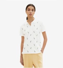Снимка на Cream Women's Patterned Polo T-Shirt Tom Tailor - Women