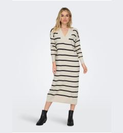 Снимка на Cream women's striped sweater midi dress ONLY New Tessa - Women's