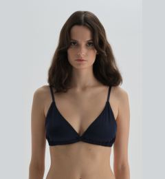 Снимка на Dagi Navy Blue Wireless Capless Satin Bra