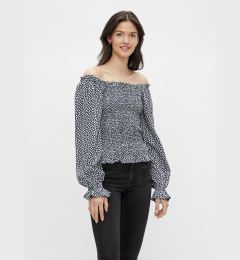 Снимка на Dark Blue Floral Off-the-Shoulder Blouse Pieces Laoise - Women