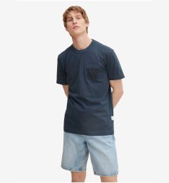 Снимка на Dark blue mens basic T-shirt with pocket Tom Tailor - Men