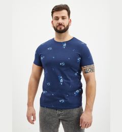 Снимка на Dark Blue Mens Patterned T-Shirt Blend - Men