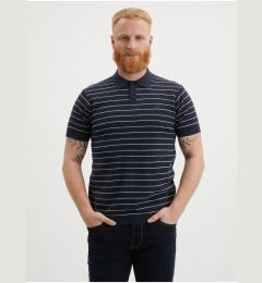 Снимка на Dark blue men's striped polo shirt LERROS - Men