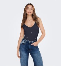 Снимка на Dark blue patterned tank top JDY Nanna - Women