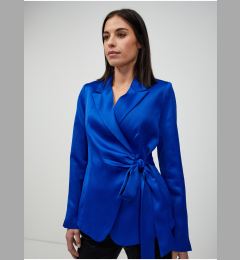 Снимка на Dark blue satin jacket with ORSAY tie - Women