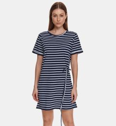 Снимка на Dark blue striped dress with tie TOP SECRET - Women