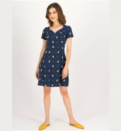 Снимка на Dark blue women's polka dot dress Blutsgeschwister Sommerliebe - Women's