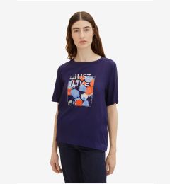 Снимка на Dark blue women's T-shirt Tom Tailor - Women