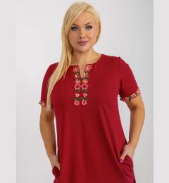Снимка на Dark chestnut dress of larger size with pockets