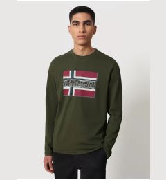 Снимка на Dark green men's T-shirt NAPAPIJRI Sench - Men
